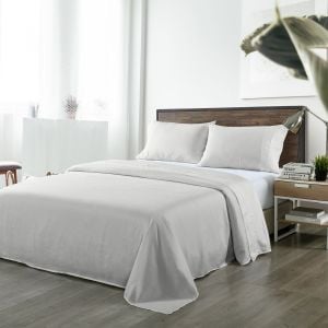 Bamboo Blended Sheet & Pillowcases Set 1000TC - Queen - Light Grey