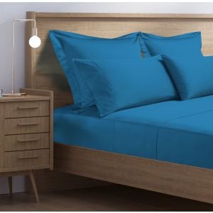 1000TC  Bamboo Cotton Sheets Pillowcases Set - Queen - Mineral Blue