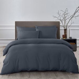2000TC 6 Piece Bamboo Sheet & Quilt Cover Set Queen - Charcoal