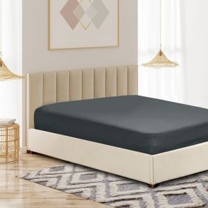 1200 Thread Count Fitted Sheet Cotton Blend - Queen - Dark Grey