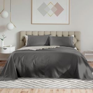 1200 Thread Count 100% Egyptian Cotton Sheet Set Super King - Charcoal