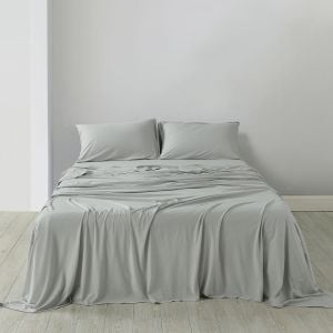 100% Jersey Cotton 4 Piece Sheet Set - Queen - Grey Marle