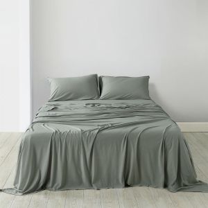 100% Jersey Cotton 4 Piece Sheet Set - Queen - Charcoal Marle
