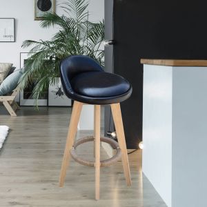 Decor Phoenix Barstool Black Chairs Kitchen Dining Chair Bar Stool - One Pack - Black