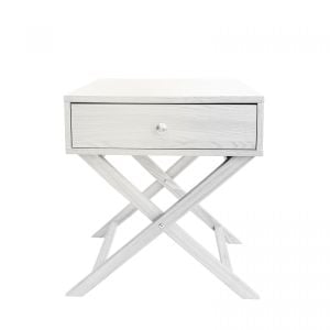 Decor Bedside Table White Storage Cabinet Bedroom - White