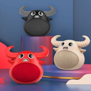 Bluetooth Animal Face Speaker Portable Wireless Stereo Sound - Red