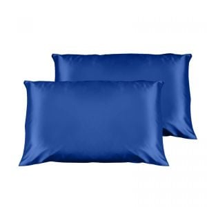 Luxury Satin Pillowcase Twin Pack Size With Gift Box  - Navy
