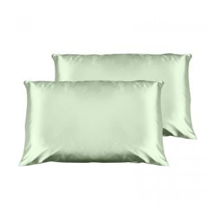 Decor Luxury Satin Pillowcase Twin Pack Size With Gift Box - Sage