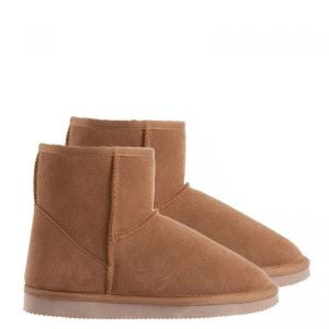 Ugg Slipper Boots Mens Leather Upper Wool Lining (6-7) - Camel