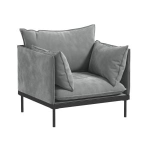 Camilla Luxury Upholstered 1 Seater Sofa Armchair Light Grey