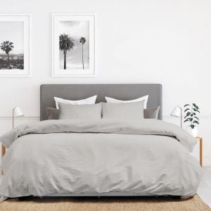 1200 Thread Count 100% Cotton Quilt Cover Set - Super King - Grey