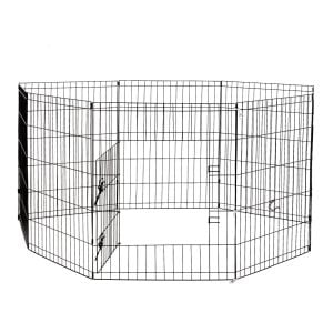 8 Panel Playpen Puppy Fence Cage Enclosure Pets - 30in - Black