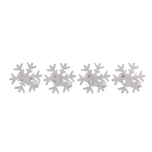 Napkin Rings - Snow Flake - 4 Pack - Silver