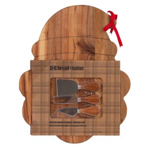 Santa Face Cheese Board - 4 Piece Set