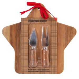 Star Board With 2 Cheese Knives - 3 Piece Set