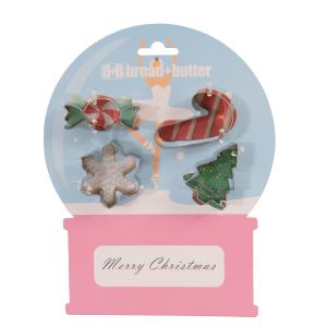 Cookie Cutter - Snowglobe  Card  Tree  Candy Cane - 4 Pack