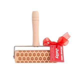 Laser Etch Mini Wooden Roller with Handle - Snowflake