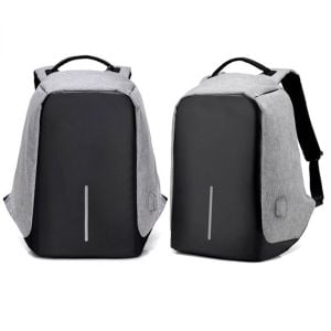 Anti Theft Waterproof School Travel Laptop Bags USB Charging - Grey