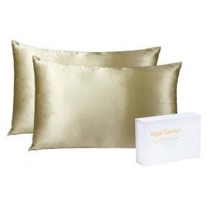 Royal Comfort Mulberry Soft Silk Hypoallergenic Pillowcase - Champagne