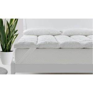 Royal Comfort Duck Feather Down Mattress Topper 1800GSM Queen White