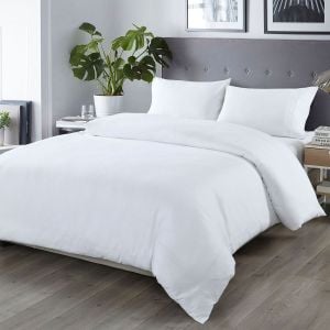 Royal Comfort Bamboo Blended Quilt Cover Set 1000TC - Double - White