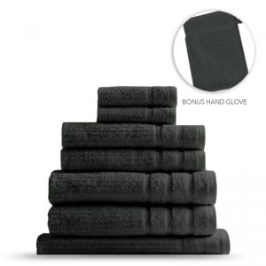 Eden Egyptian 600GSM 8 Piece Luxury Towels Granite