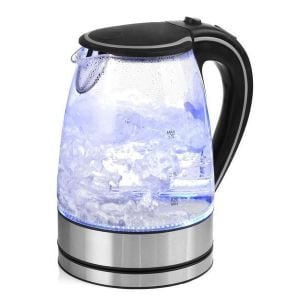 Glass Kettle Electric LED Light Kitchen Water Jug Stainless Steel 1.7L