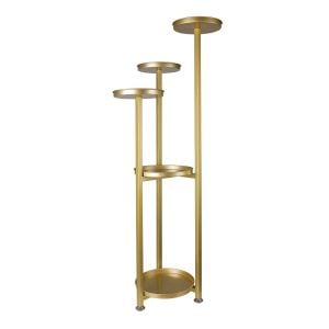 Levede Plant Stand Outdoor Indoor Flower Rack Garden Shelf Gold 120CM