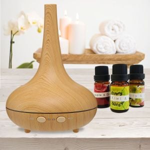 Essential Oil Diffuser Ultrasonic Humidifier - Light Wood Grain