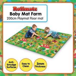 Rollmatz Baby Kids Play Floor Mat 200cm x 120cm - Farm Design 