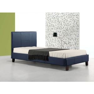 Single Pu Leather Bed Frame Blue