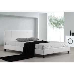 Double Pu Leather Bed Frame White