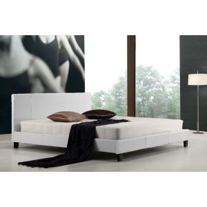 King Pu Leather Bed Frame White