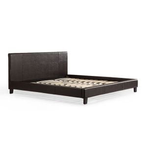 King Pu Leather Bed Frame Brown
