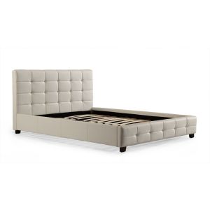 Queen Pu Leather Deluxe Bed Frame White