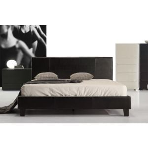 Queen Pu Leather Bed Frame Black