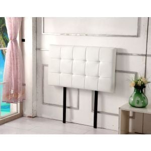 Pu Leather Single Bed Deluxe Headboard Bedhead - White