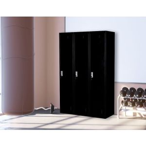 Three-door Side By Side Office Gym Shed Storage Locker Black