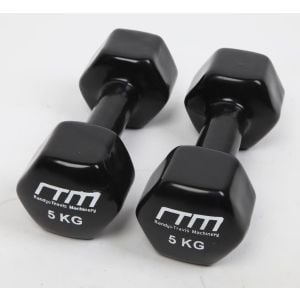 5kg Dumbbells Pair Pvc Hand Weights Rubber Coated