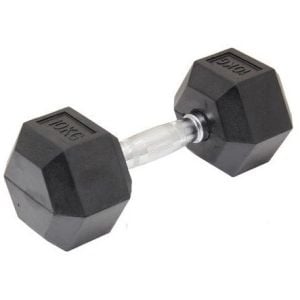 10kg Commercial Rubber Hex Dumbbell Gym Weight