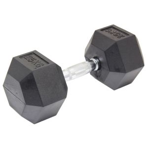 25kg Commercial Rubber Hex Dumbbell Gym Weight