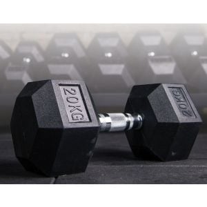 20kg Commercial Rubber Hex Dumbbell Gym Weight