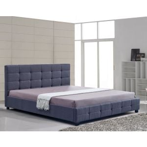 Linen Fabric King Deluxe Bed Frame Grey