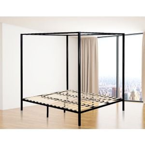 4 Four Poster King Bedroom Bed Steel Frame