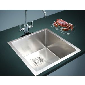 430x455mm Handmade 1.5mm Stainless Steel Kitchen Sink Square Waste