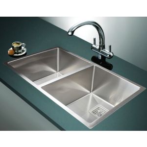 835x505mm Handmade 1.5mm Stainless Steel Kitchen Sink Square Waste