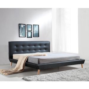 Palermo King PU Faux Leather Deluxe Bed Frame Black