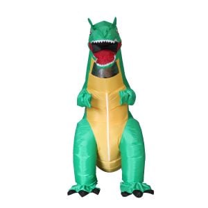 Dino T-Rex Dinosaur Tyrannosaurus Inflatable Costume Green/Yellow
