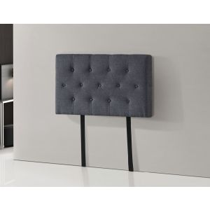 Linen Fabric Single Bed Deluxe Headboard Bedhead - Dark Grey