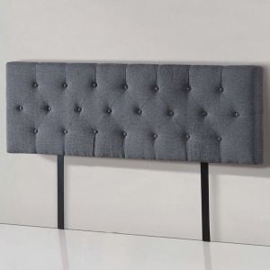 Linen Fabric Queen Bed Deluxe 80mm Thick Headboard Bedhead Grey